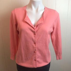 TALBOTS PIMA COTTON CARDIGAN W/ 3/4 SLEEVE SIZE M